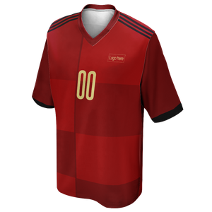 Camiseta de fútbol personalizada auténtica de la Copa del Mundo de España para hombre con logotipo
