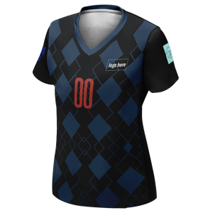 Jersey de fútbol personalizado impreso de la Copa Mundial de Croacia para mujer con nombre