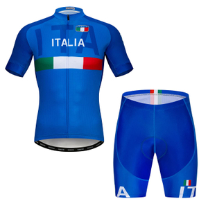Conjunto de pantalones cortos de jersey de ciclismo Traje superior de bicicleta acolchado para hombres