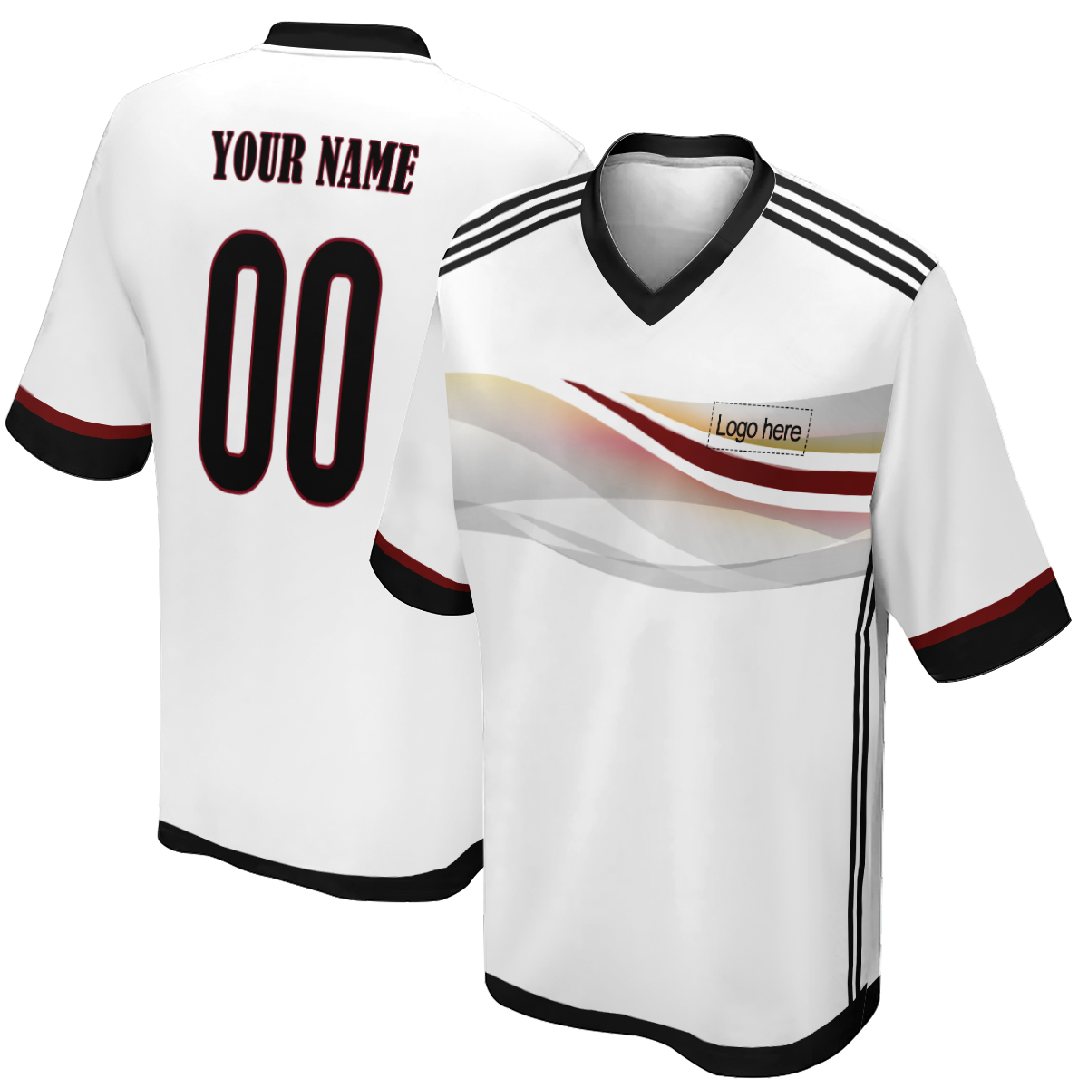 Camiseta de fútbol personalizada auténtica de la Copa Mundial de Alemania para hombre con nombre