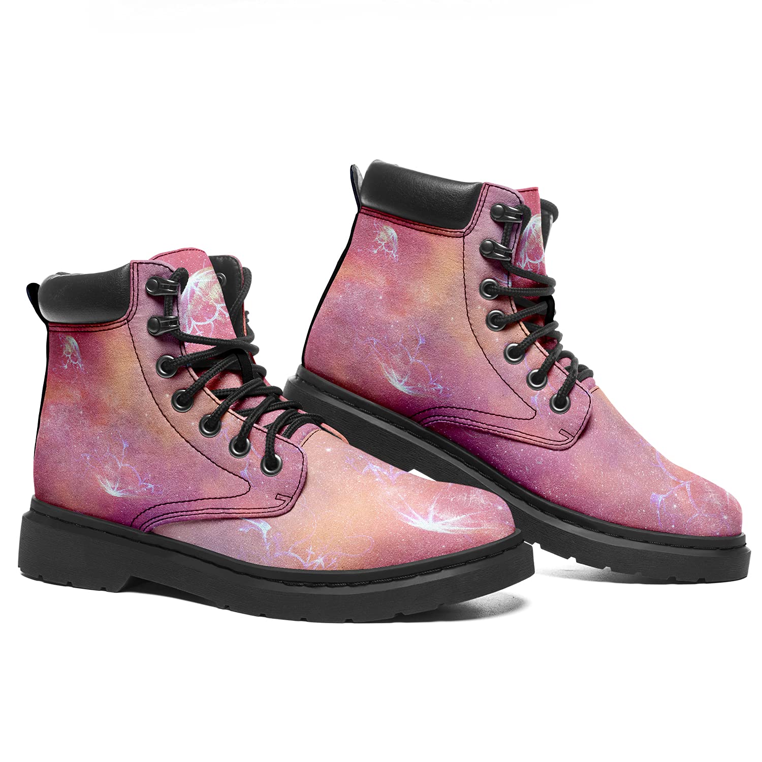 Botas clásicas con estampado de medusas Botines para mujer Botas de combate de cuero con cordones para mujer 