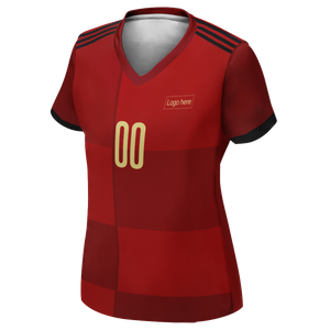 Camiseta de fútbol personalizada auténtica de la Copa del Mundo de España para mujer con logotipo