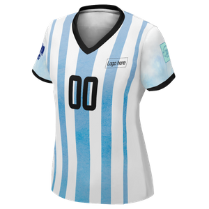 Camiseta de fútbol personalizada con nombre para el Mundial de Argentina profesional femenino