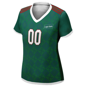 Camiseta de fútbol personalizada reversible de la Copa Mundial de México para mujer con imagen