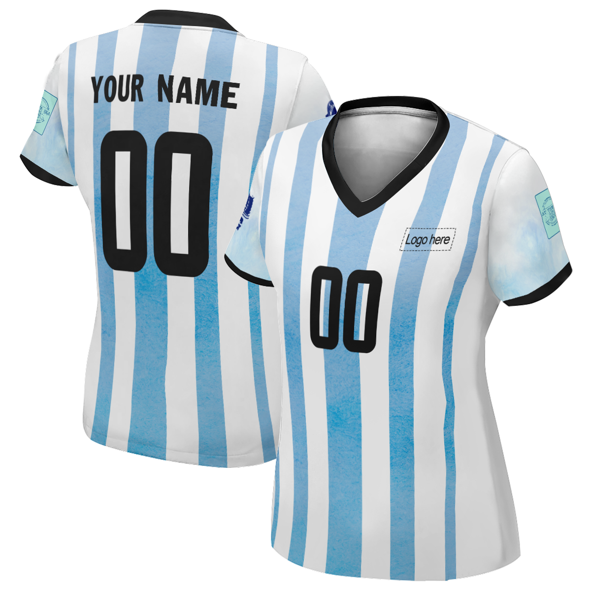 Camiseta de fútbol personalizada con nombre para el Mundial de Argentina profesional femenino
