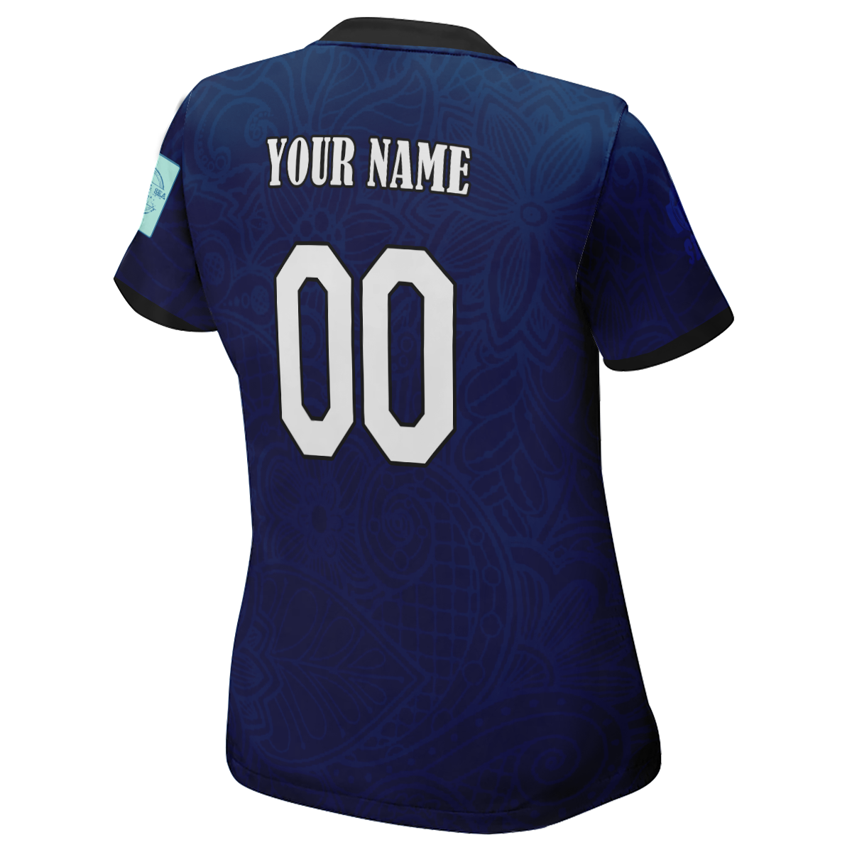 Camiseta de fútbol personalizada con logotipo de la Copa Mundial de Francia para mujer