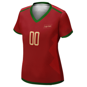 Cool Portugal World Cup Camiseta de fútbol personalizada para mujer con logotipo
