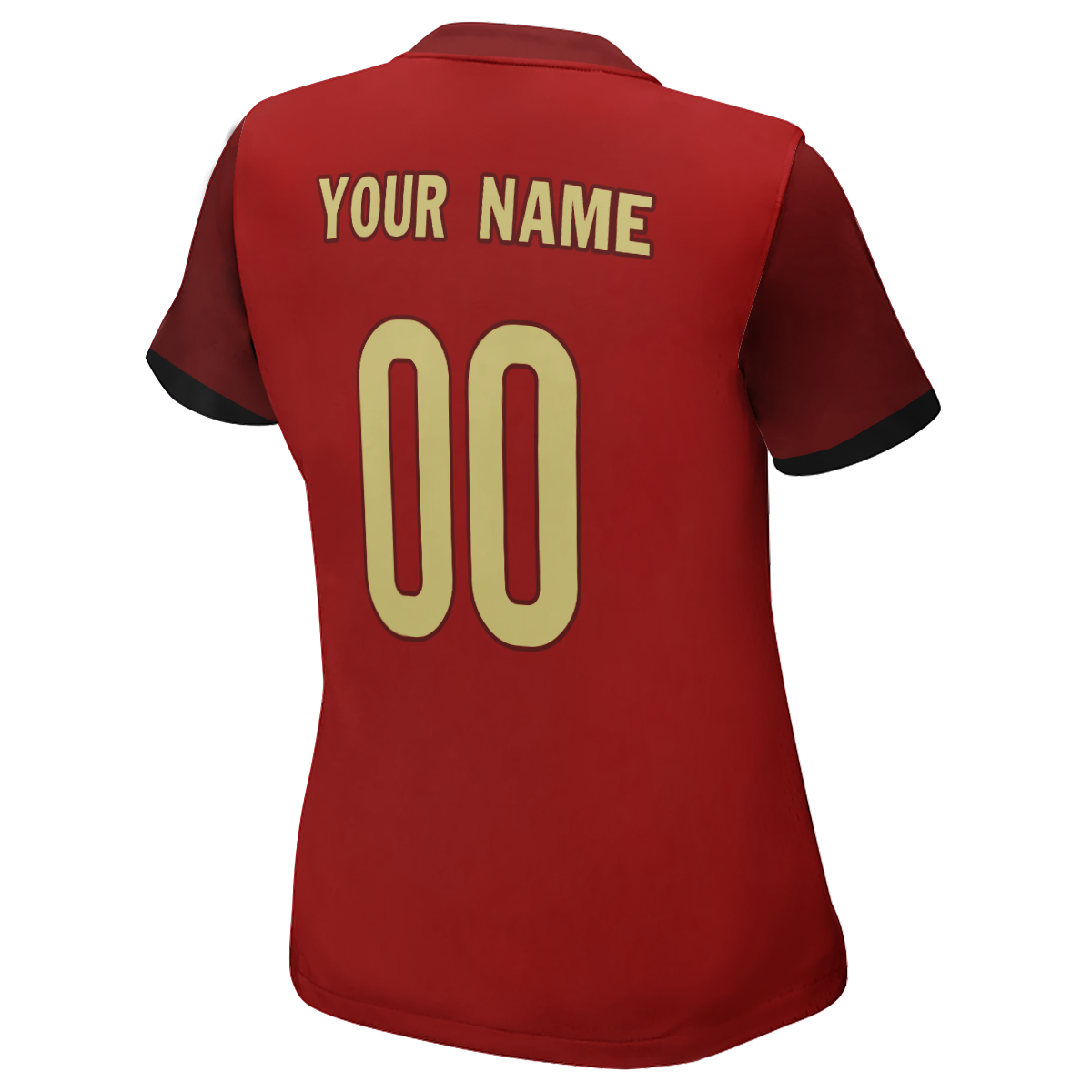 Camiseta de fútbol personalizada auténtica de la Copa del Mundo de España para mujer con logotipo